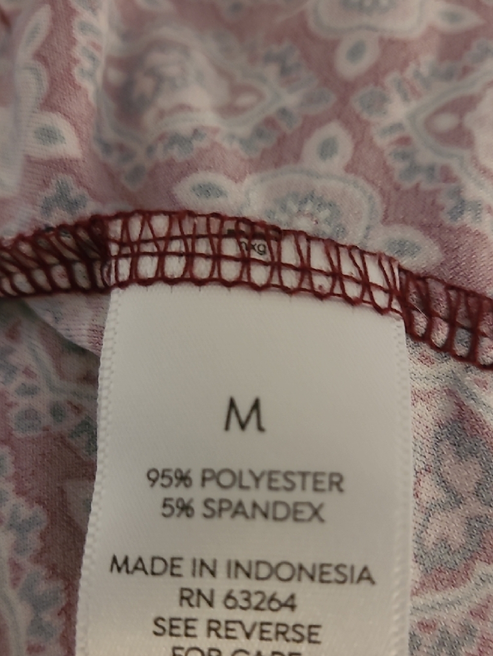 Westport Magenta Geometric Henley Blouse Size Med - Picture 4 of 5